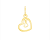 916/22K Yellow Gold Double Hearts Mini Pendant